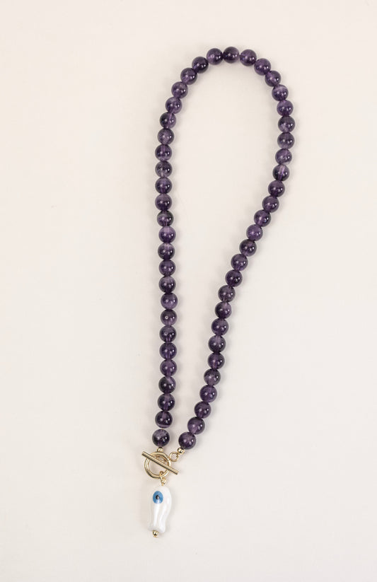 Amethyst Evil Eye Necklace