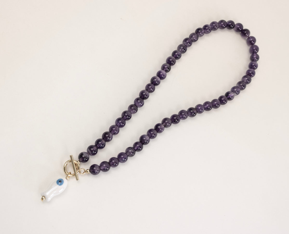 Amethyst Evil Eye Necklace